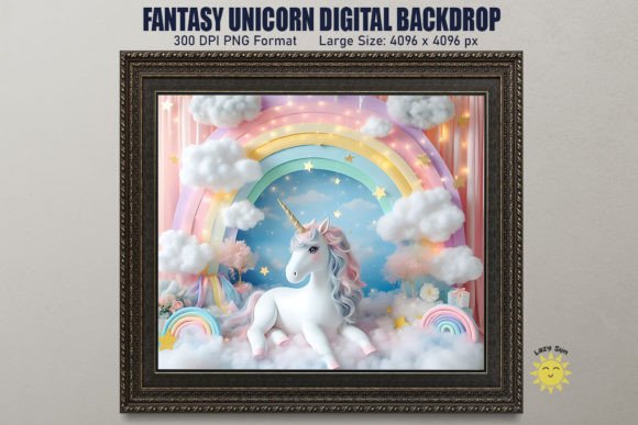 Fantasy Unicorn Digital Backdrop Bundle Bundle · Creative Fabrica
