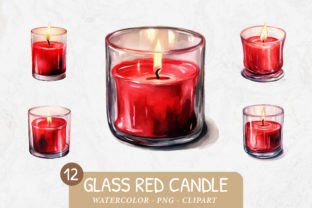 Glass Red Candle Graphic by Imaginiac · Creative Fabrica