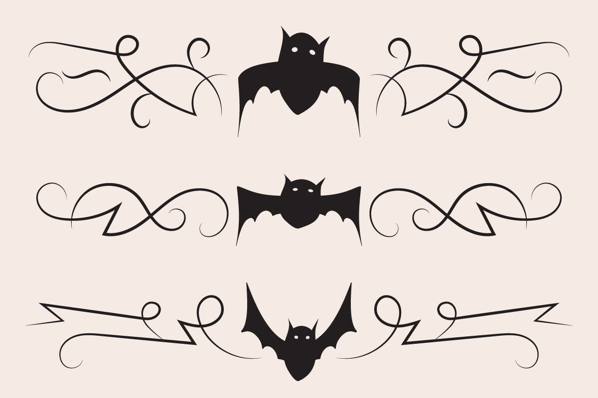 Halloween Bats Flourish Dividers