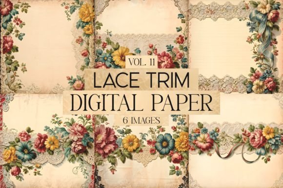 Lace Trim Junk Journal Paper Vol. 11