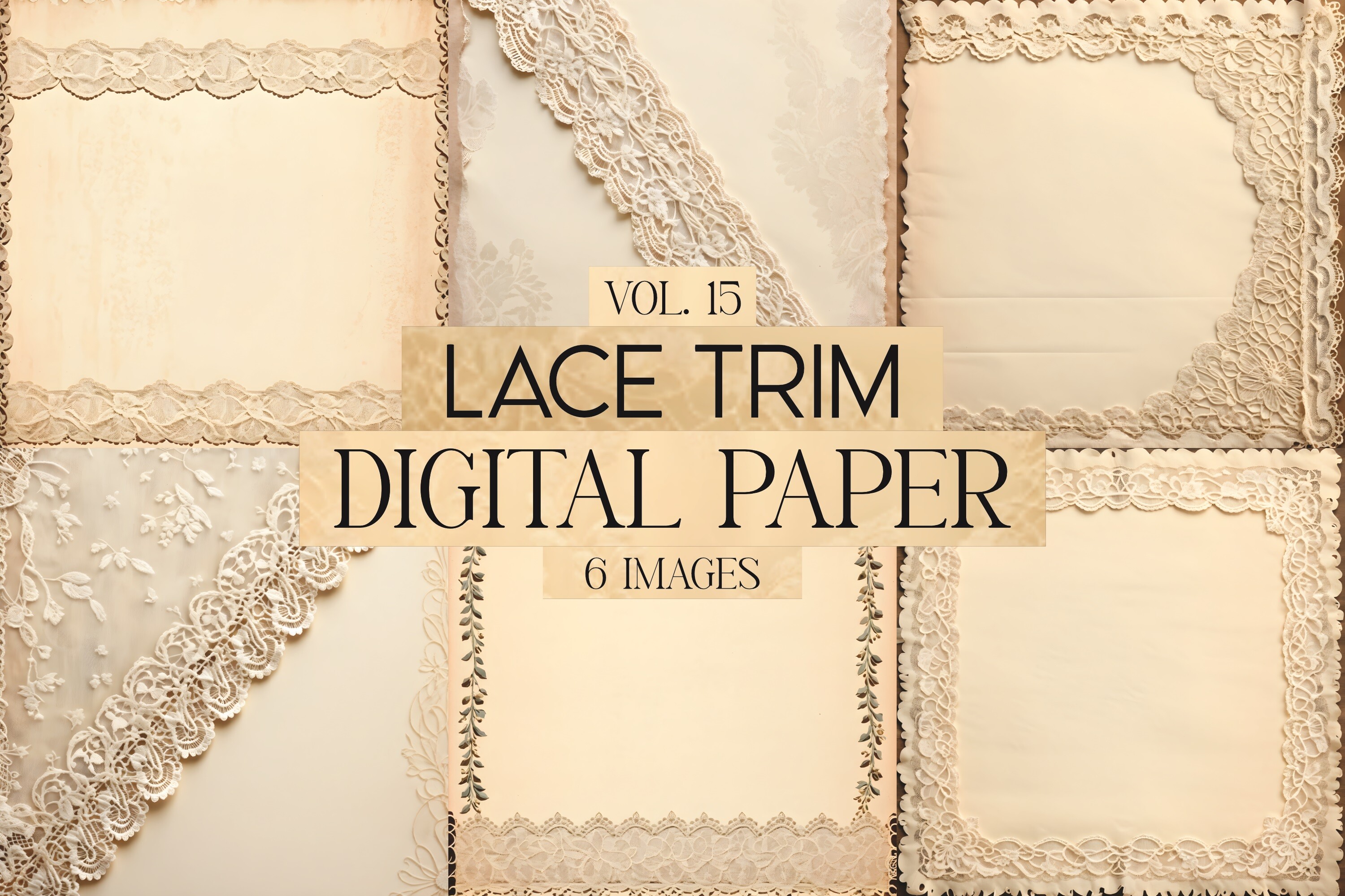 Lace Trim Junk Journal Paper Vol. 15 Graphic by VintageRetroCafe ...