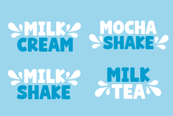 Milk Fields Font PNG with transparent background - Preview 2