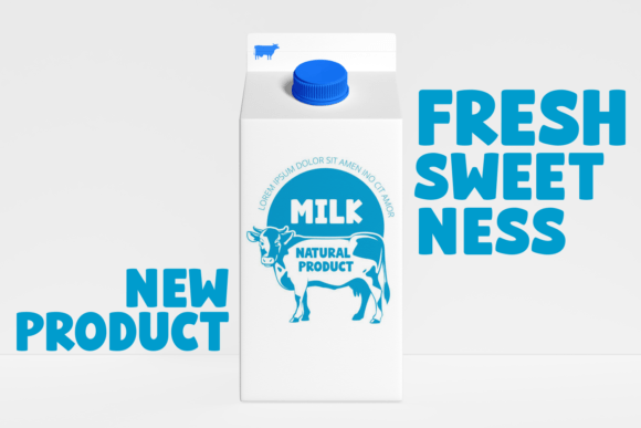 Milk Fields Font PNG with transparent background - Preview 3