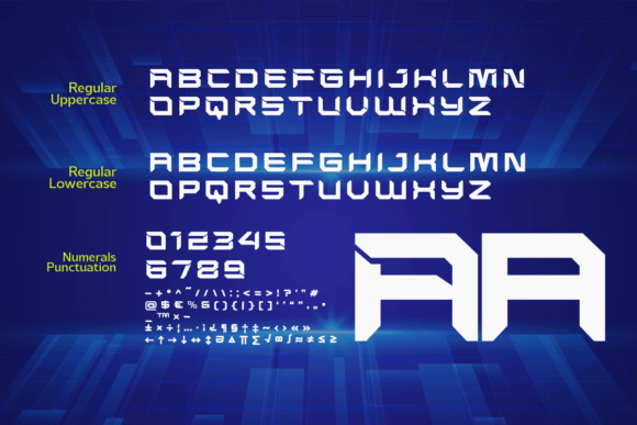 Nguleglo Tech Font PNG with transparent background - Preview 1
