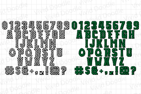 Rainbow Colorful Checker Font PNG with transparent background - Preview 2