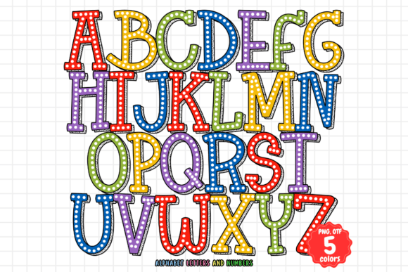 Rainbow Marquee Font PNG with transparent background - Preview 1