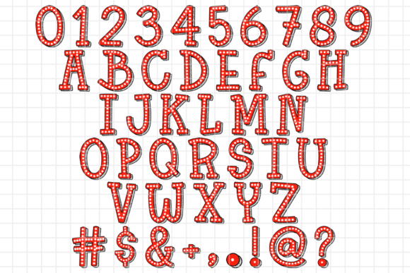 Rainbow Marquee Font PNG with transparent background - Preview 5