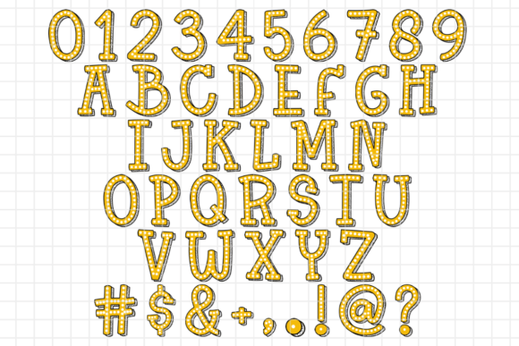Rainbow Marquee Font PNG with transparent background - Preview 6