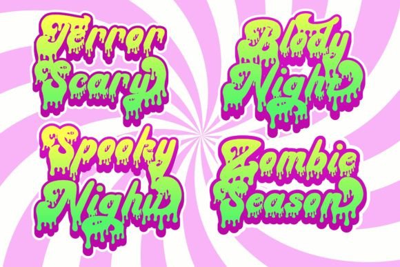 Retro Slime Font PNG with transparent background - Preview 1
