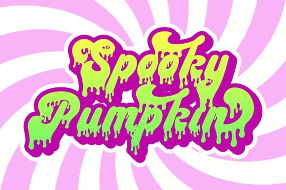 Retro Slime Font PNG with transparent background - Preview 2