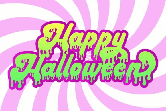 Retro Slime Font PNG with transparent background - Preview 3