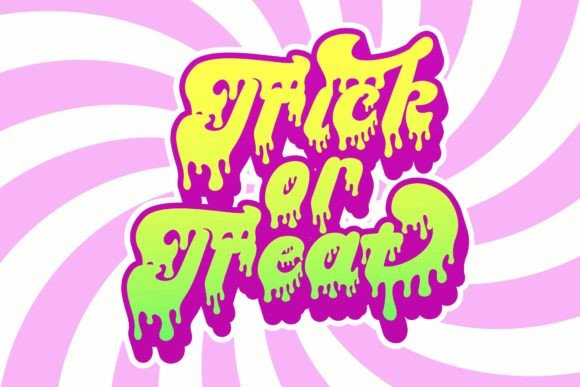Retro Slime Font PNG with transparent background - Preview 5