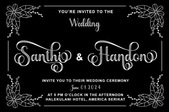 Santha Outline Font PNG with transparent background - Preview 2