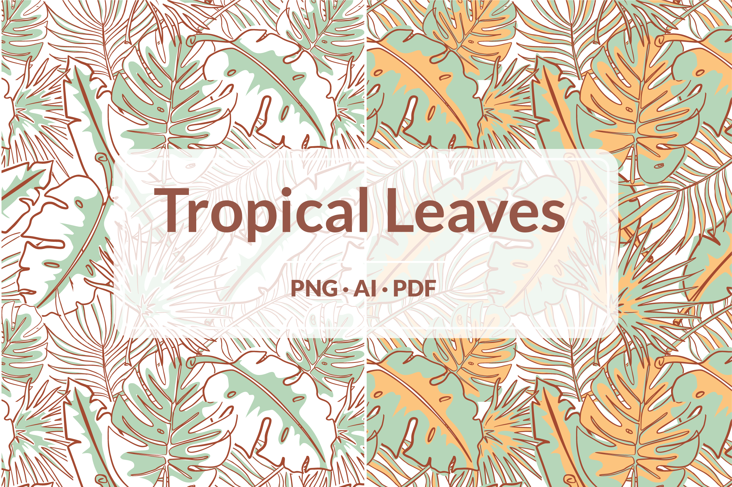 Tropical Leaves Digital Pattern Graphic by Anita's patterns · Creative ...