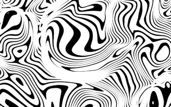 Warped Lines Design Black and White