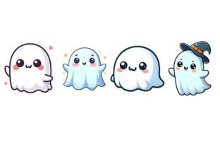 Cute Ghosts Graphic by hinaanayat4545 · Creative Fabrica