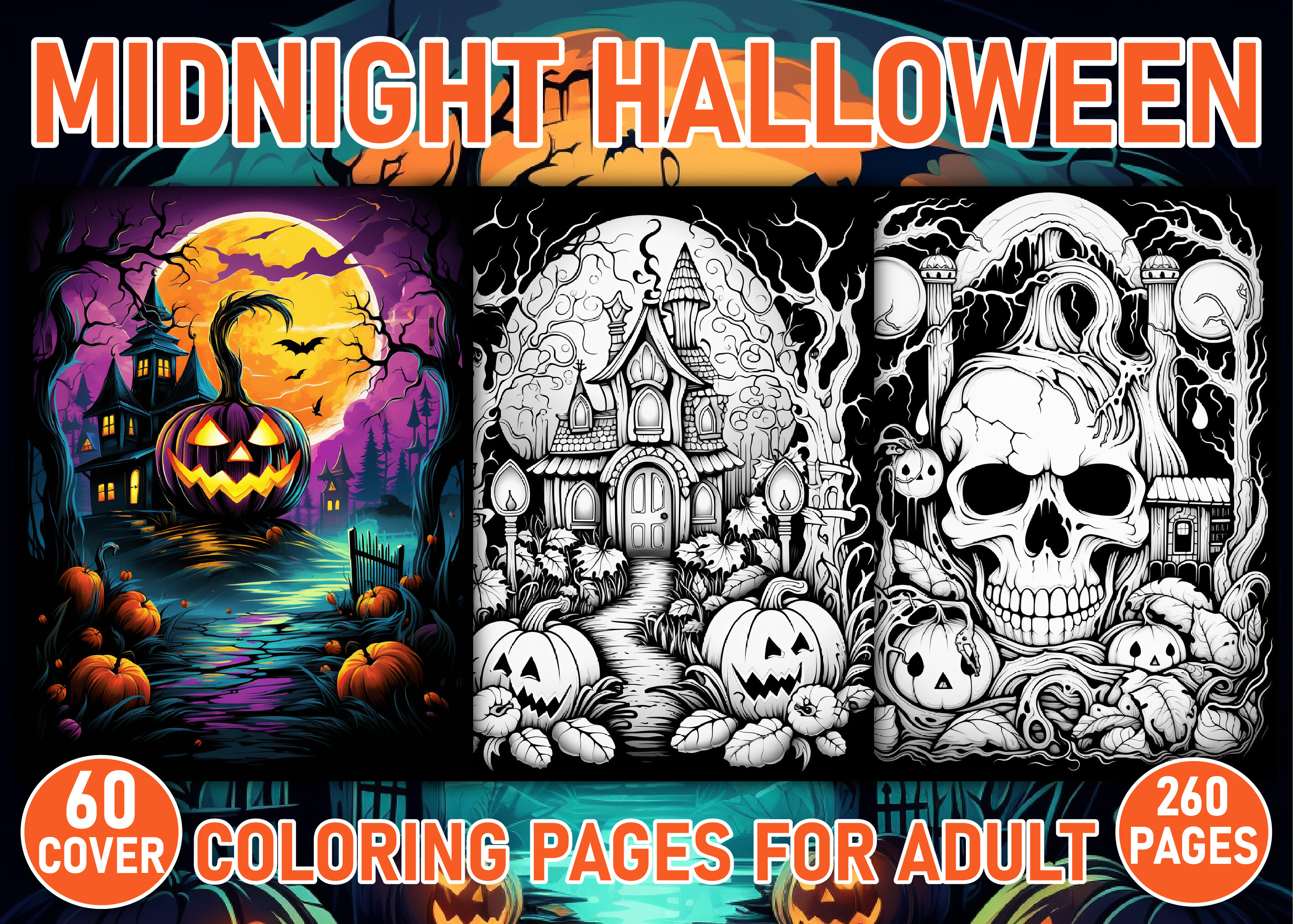 260+ Midnight Halloween Coloring Pages
