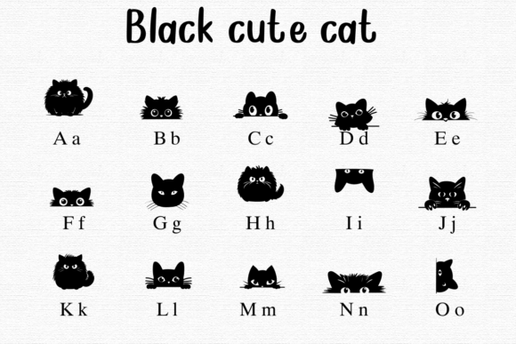 Black Cute Cat Font - Preview 1