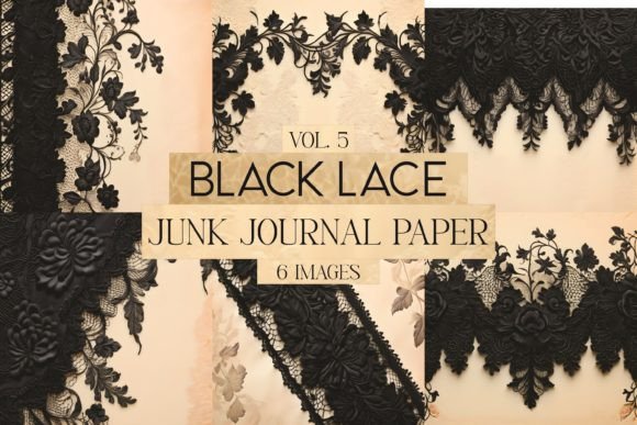 Black Lace Junk Journal Paper Vol. 5