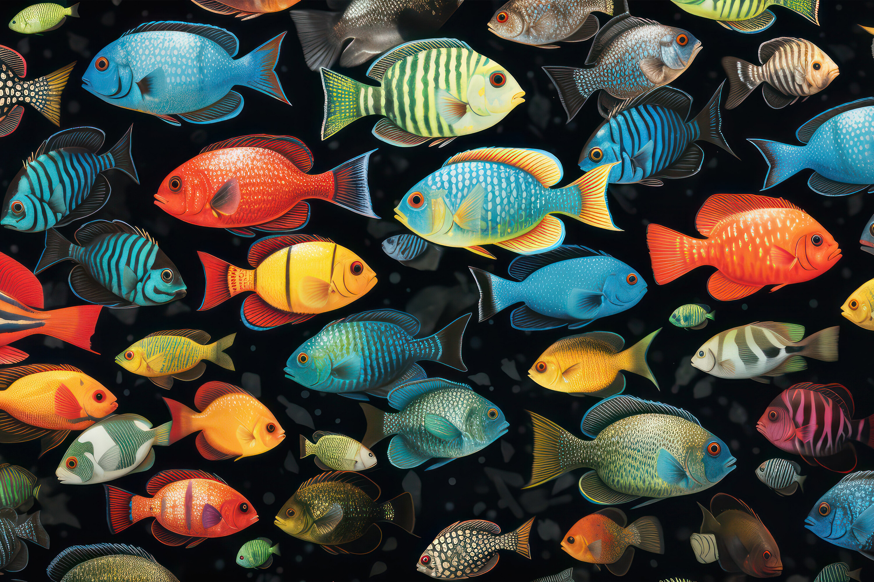 Colorful Fish Background Colorful Fish Background Graphic by Creative World · Creative Fabrica