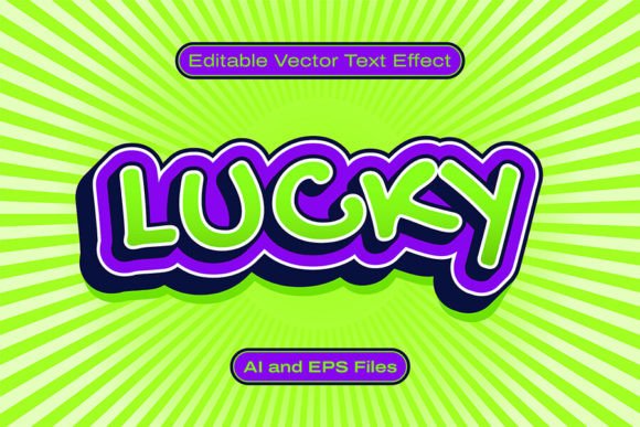 Cute Green Purple Vector Text Effect Grafika Style warstw Przez svitch and sober