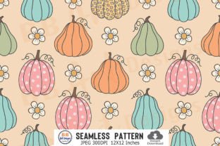 Fall Pumpkin Seamless Pattern Halloween Graphic by BB Art Designs ...