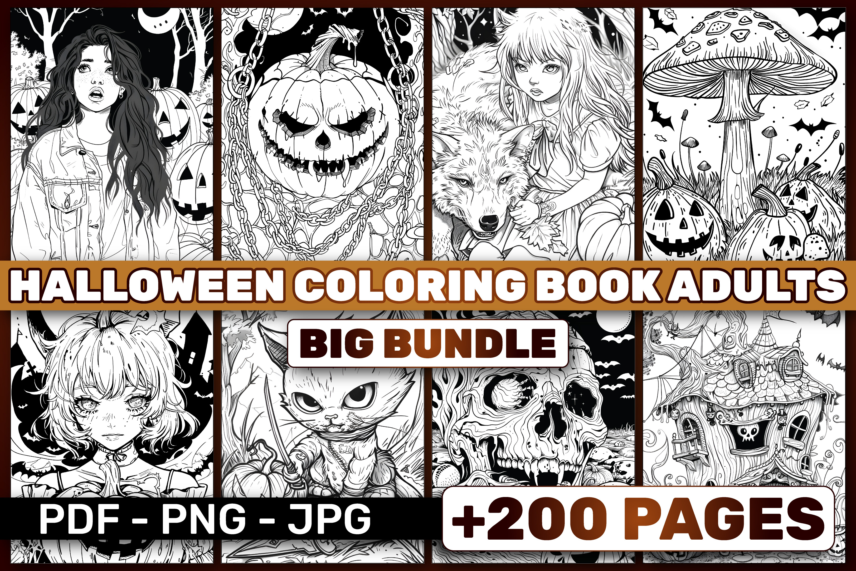 HORROR HALLOWEEN COLORING BOOK ADULTS