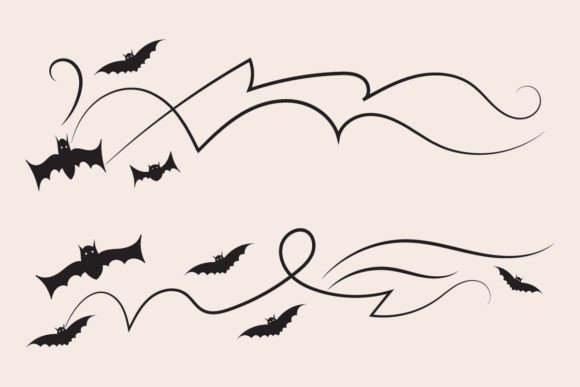 Halloween Bats Flourish Dividers