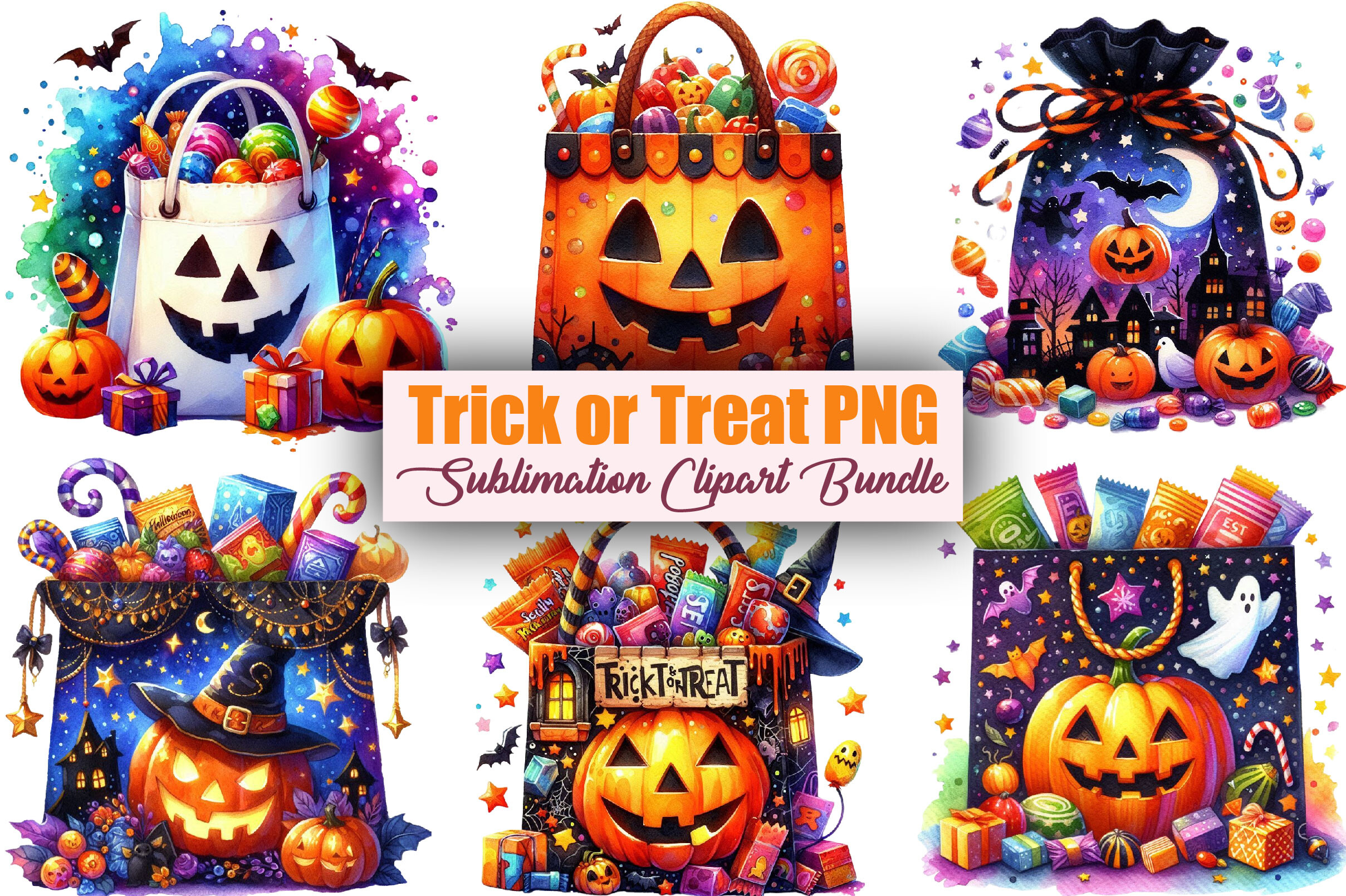 Halloween Trick or Treat PNG Sublimation Graphic by CitraGraphics ...