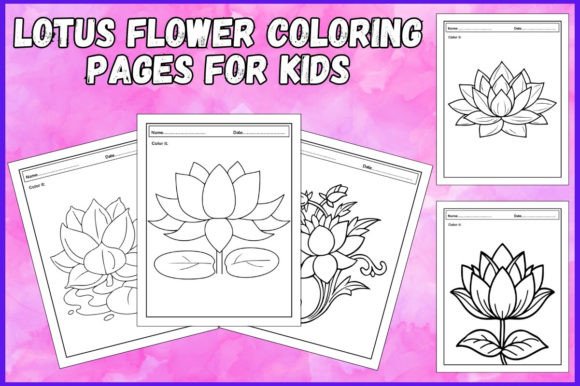 Lotus Flower Coloring Pages for Kids