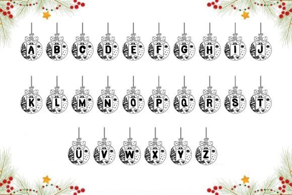 Merry Christmas Ball Font PNG with transparent background - Preview 2