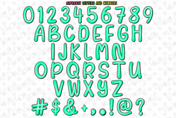 Rainbow Dolly Neon Font PNG with transparent background - Preview 3