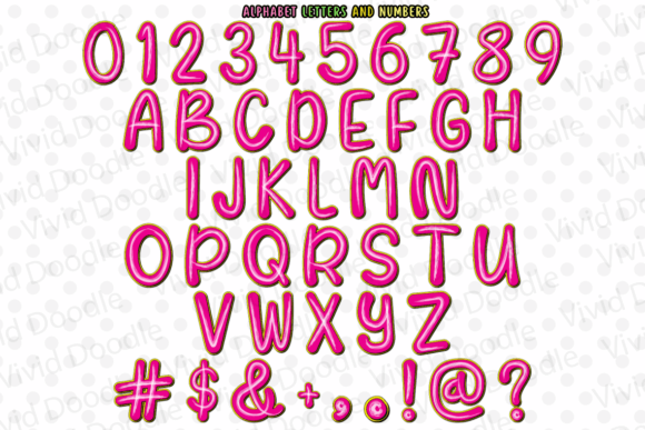 Rainbow Dolly Neon Font PNG with transparent background - Preview 4