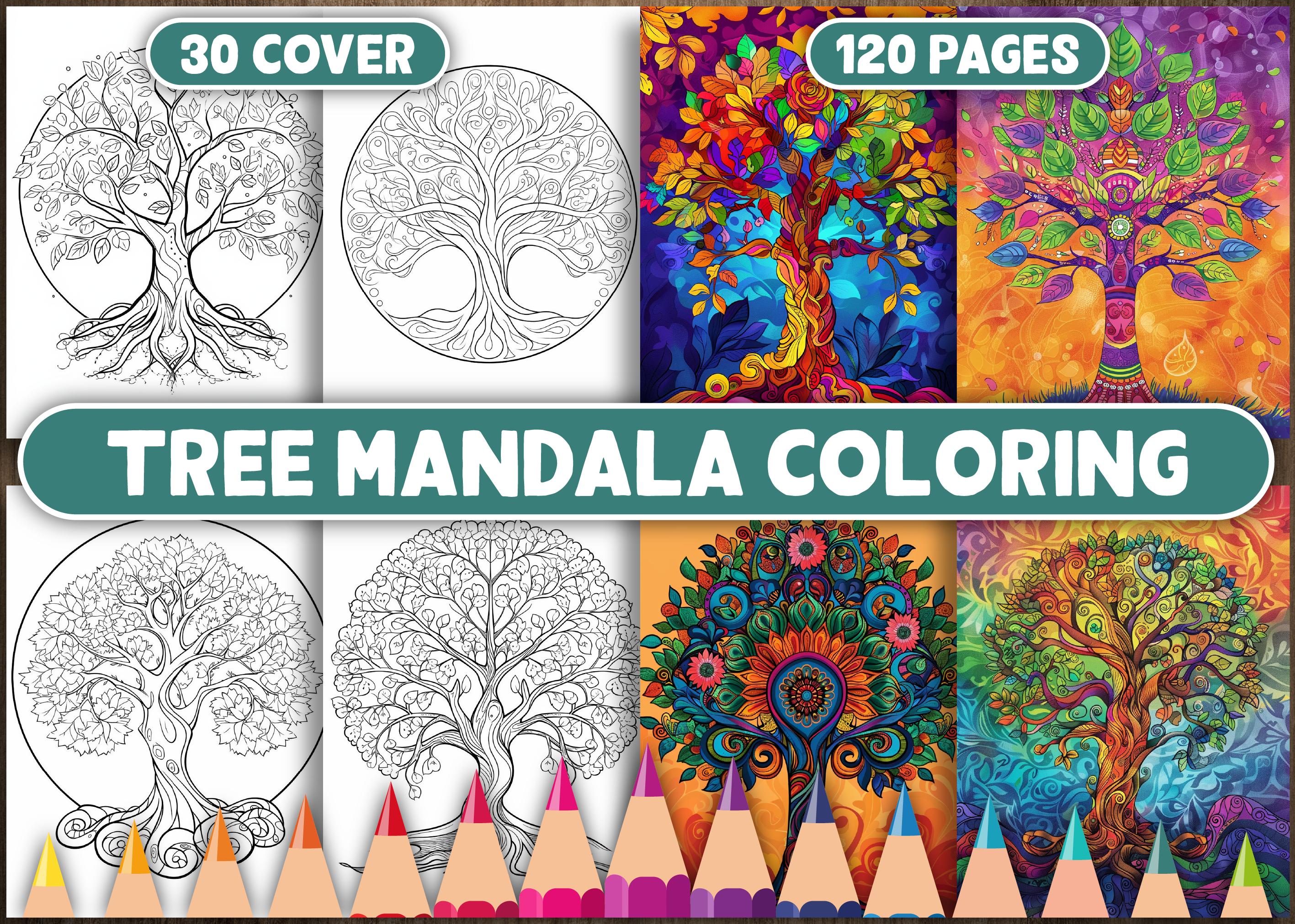 120 Tree Mandala Coloring Pages