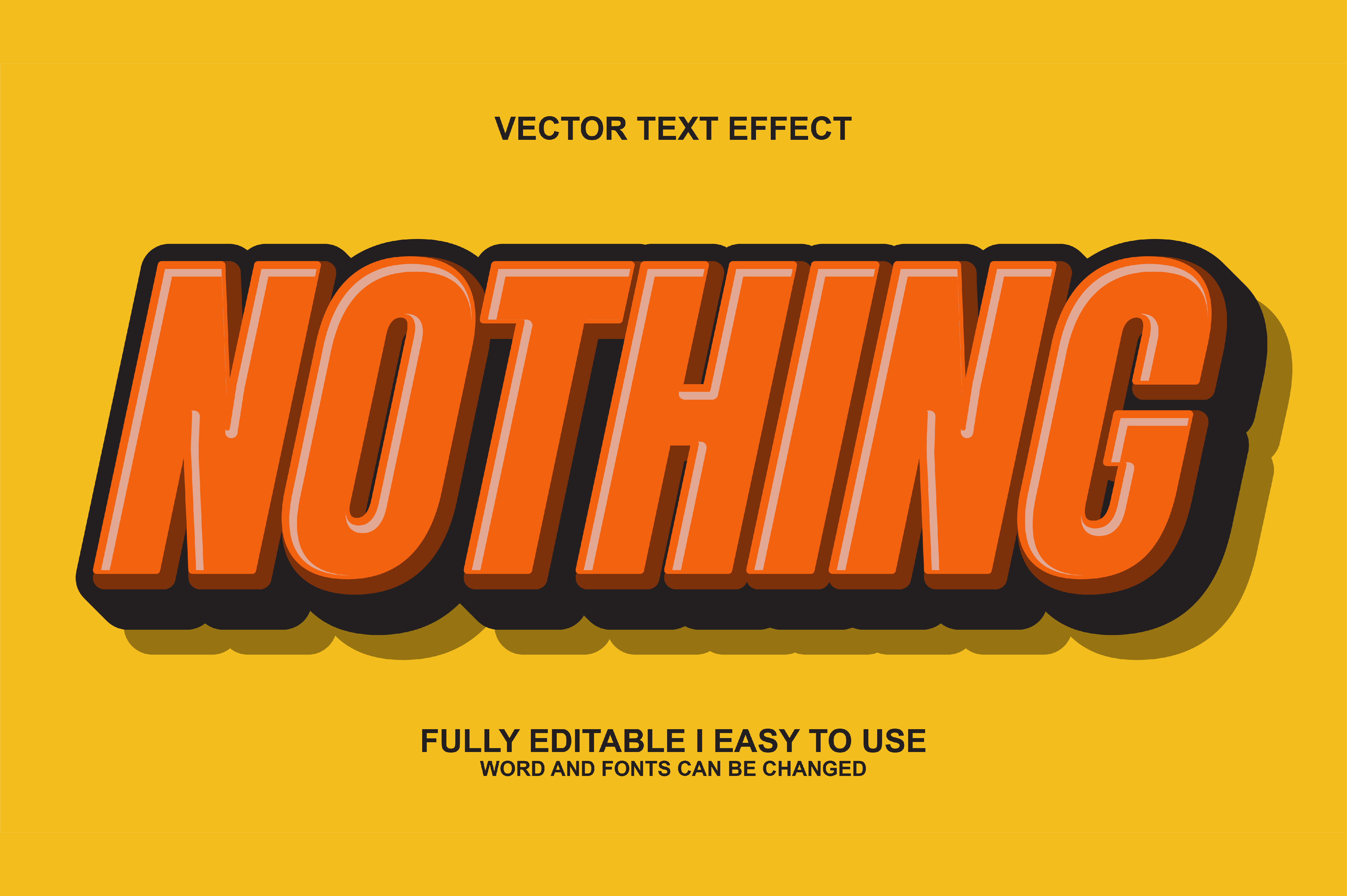 3D Editable Nothing Text Effect Vector Graphic by Chaska Id · Creative ...