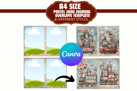 A4 Junk Journal Border Canva Template