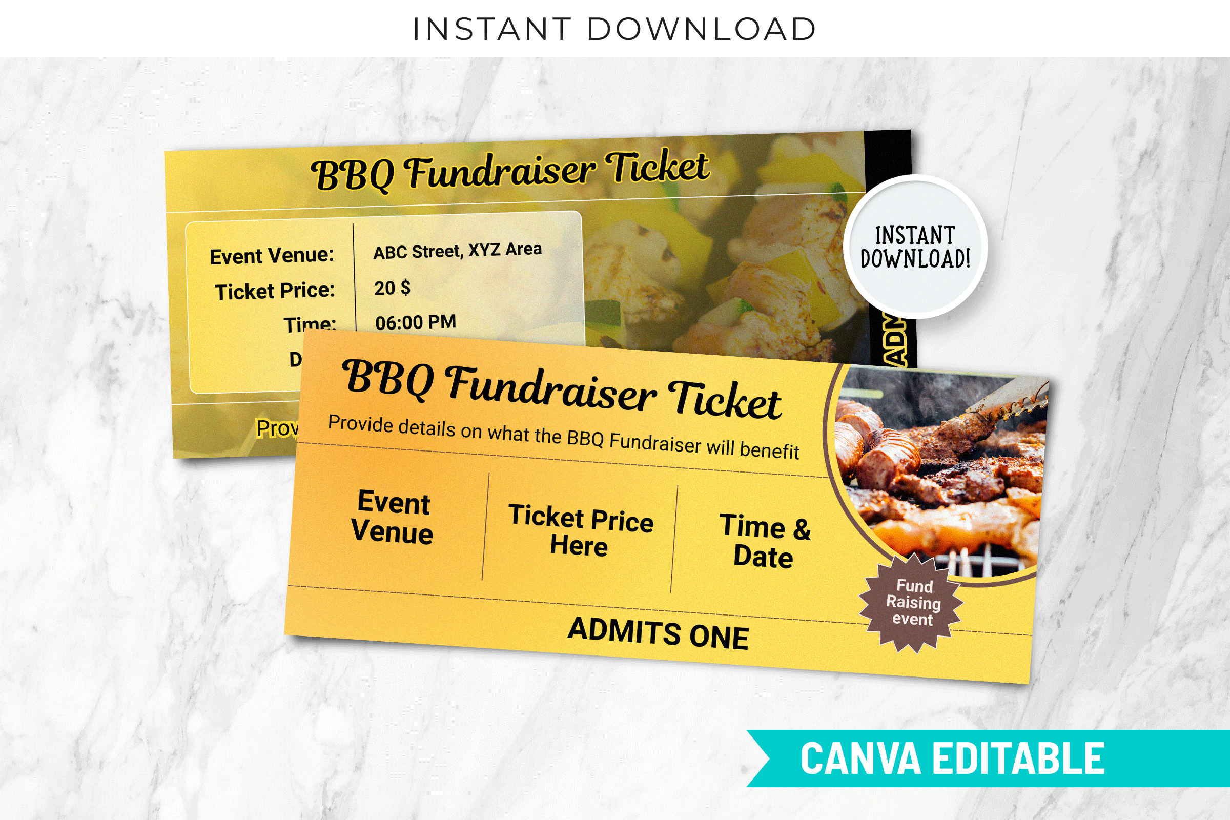 BBQ Event Fundraiser Ticket Template