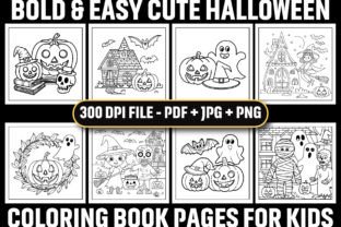 Bold Easy Cute Halloween Coloring Pages Graphic by ArT DeSiGn ...