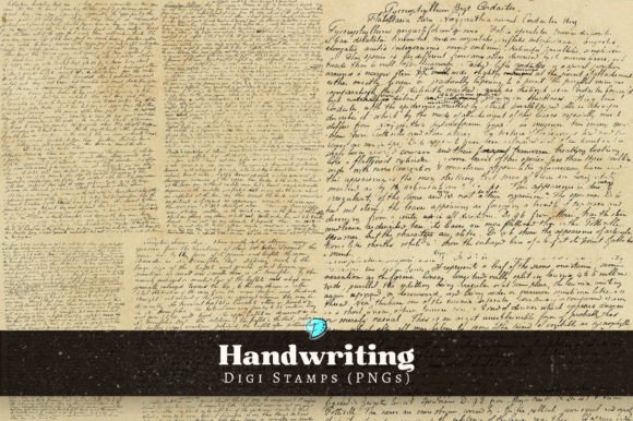 Handwriting Digi Stamps PNG Clipart