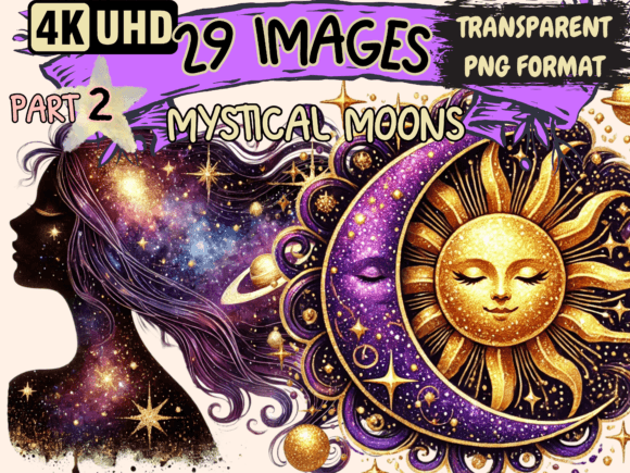 Mystical Moons P2 Grafik Druckbare Illustrationen Von Wonders Artist