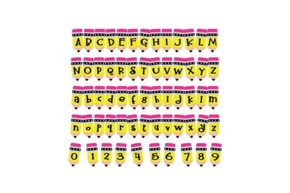 Pencil Pop Font PNG with transparent background - Preview 1