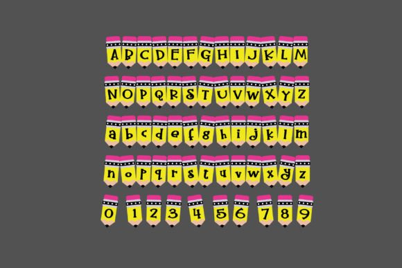 Pencil Pop Font PNG with transparent background - Preview 2