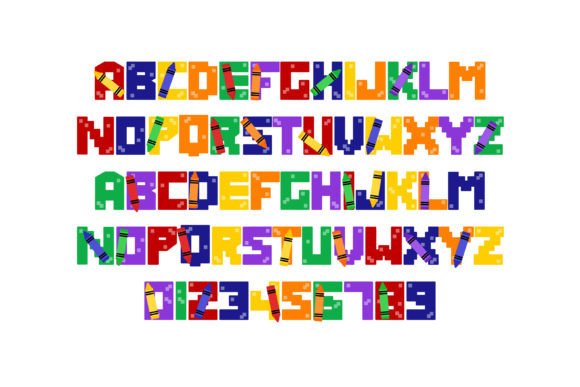 Pixelcraft Crayon Font PNG with transparent background - Preview 2
