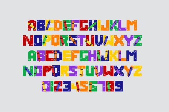 Pixelcraft Crayon Font PNG with transparent background - Preview 3