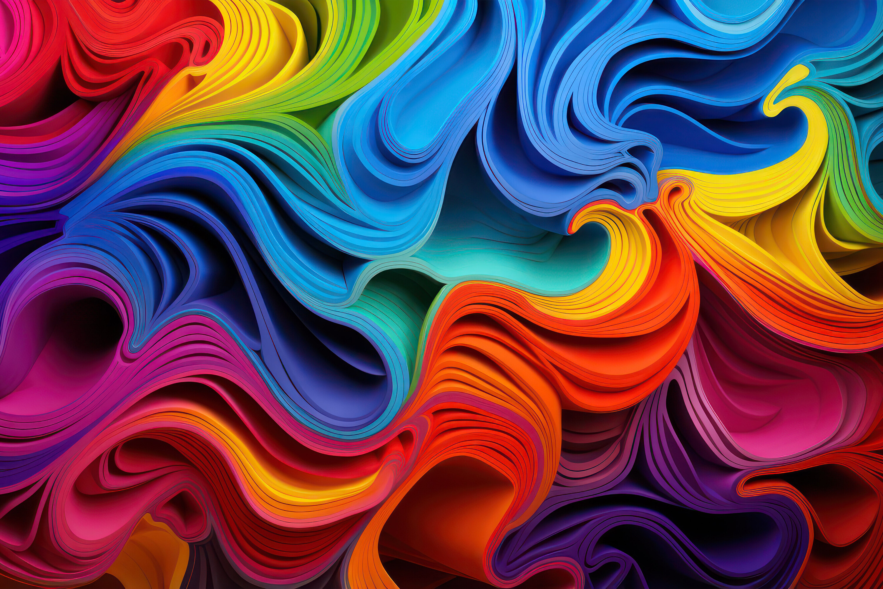 3d Colorful Waves Background Graphic by Creative World · Creative Fabrica