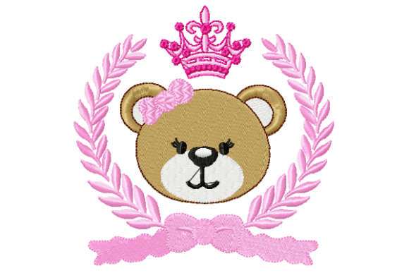 Bear Face Embroidery Design