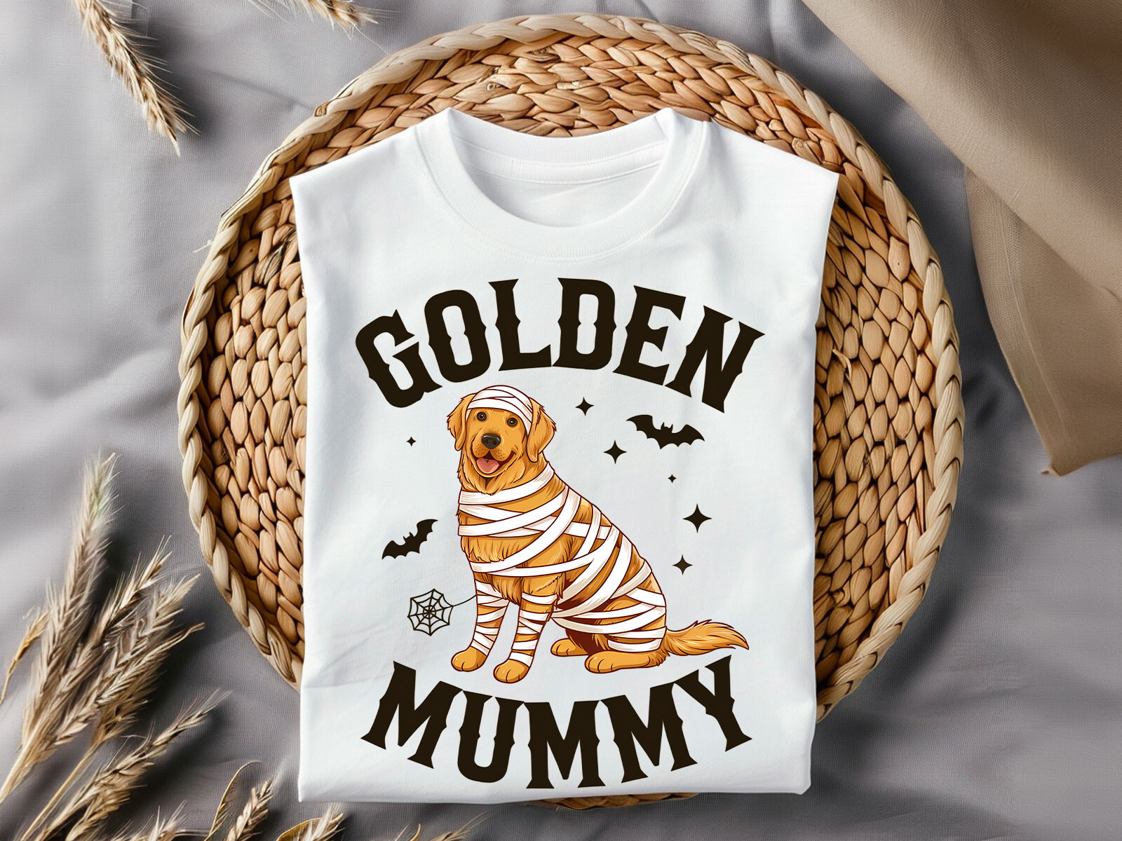 Golden Mummy, Halloween Dog Graphic by DegitalxDesign · Creative Fabrica