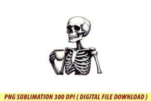 Hot Coffee Halloween Skeleton Png Sublim Graphic by SVG24 · Creative ...
