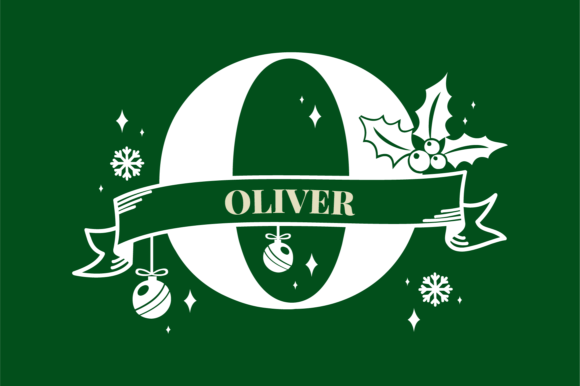 Monogram Christmas Font PNG with transparent background - Preview 1