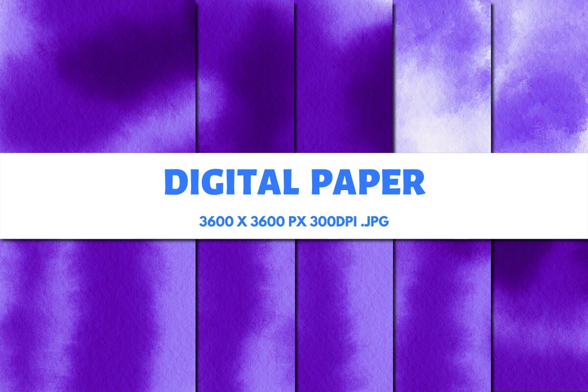 Purple Watercolor 3 Digital Papers Graphic by daisy world · Creative ...